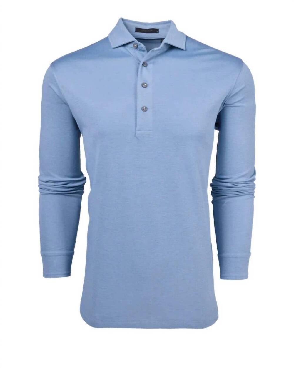 NEW GREYSON CLOTHIERS men's omaha long sleeve polo in bonneville